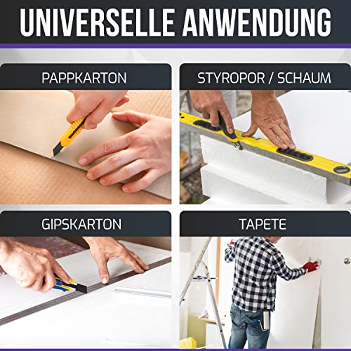 Filzada 50x Cuttermesser Klingen 18mm - Abbrechklinge/Messerklinge Carbonstahl - Black Ultrascharf