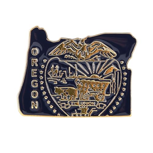 Image of State Shaped Map Lapel Metal Pin Enamel Brooch Keepsake Beautifully Designed for Backpack Hat