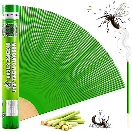FernBliss Mosquito Repellent Outdoor Patio Incense Sticks Plant-Based Citronella Sticks for Backyard Camping Travel Indoor & Outdoor Patio Use (60 Count)