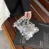 UZYXC Clutch Silber Glitzer, Elegante Handtasche für Damen, Große Abendhandtasche für Ball Reise Fest, Silberne Pailletten Tasche mit Schulterkette #3