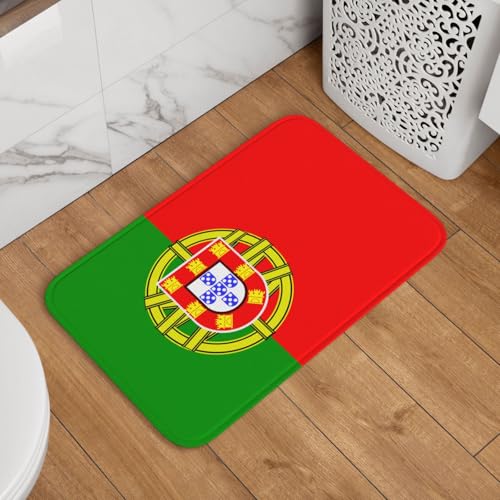 Bandera De Portugal Alfombra Exterior Secado Rápido Alfombrilla De Baño Antideslizante Alfombra Baño para Puerta Oficina Hogar 40X60Cm