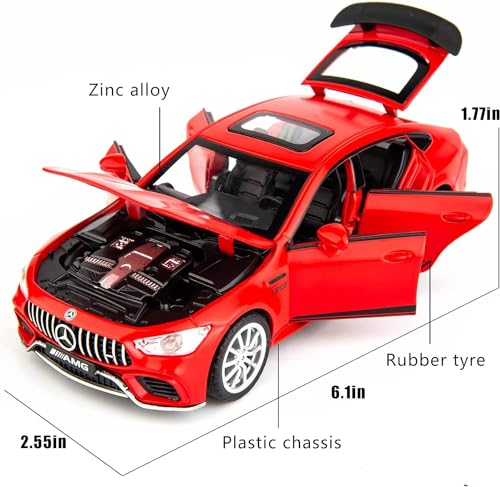 Image of Model Car 1 /32 Benz AMG GT63 Alloy Diecast Collectible Pull Back Toy Car with Light and Sound Toy Vehicle for Adult Boys Birthday Gift (Red)