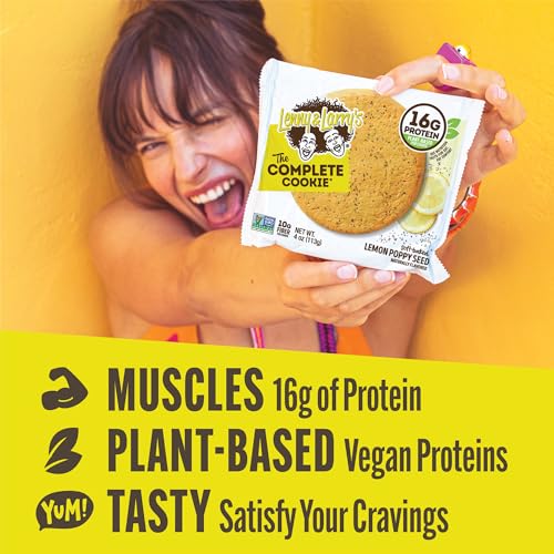 Image of Lenny & Larry's Complete Protein Cookie,[Lemon Poppy Seed],Chewy Soft Baked,16g Plant Protein,Vegan,Non-GMO,High Fiber,4 Ounce Cookie,(Pack of 24)