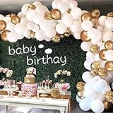 🎁93 Stück Gold Balloon Girlanden-Kit enthält- 60 Stück Weiß Ballon + 20 Stück 12