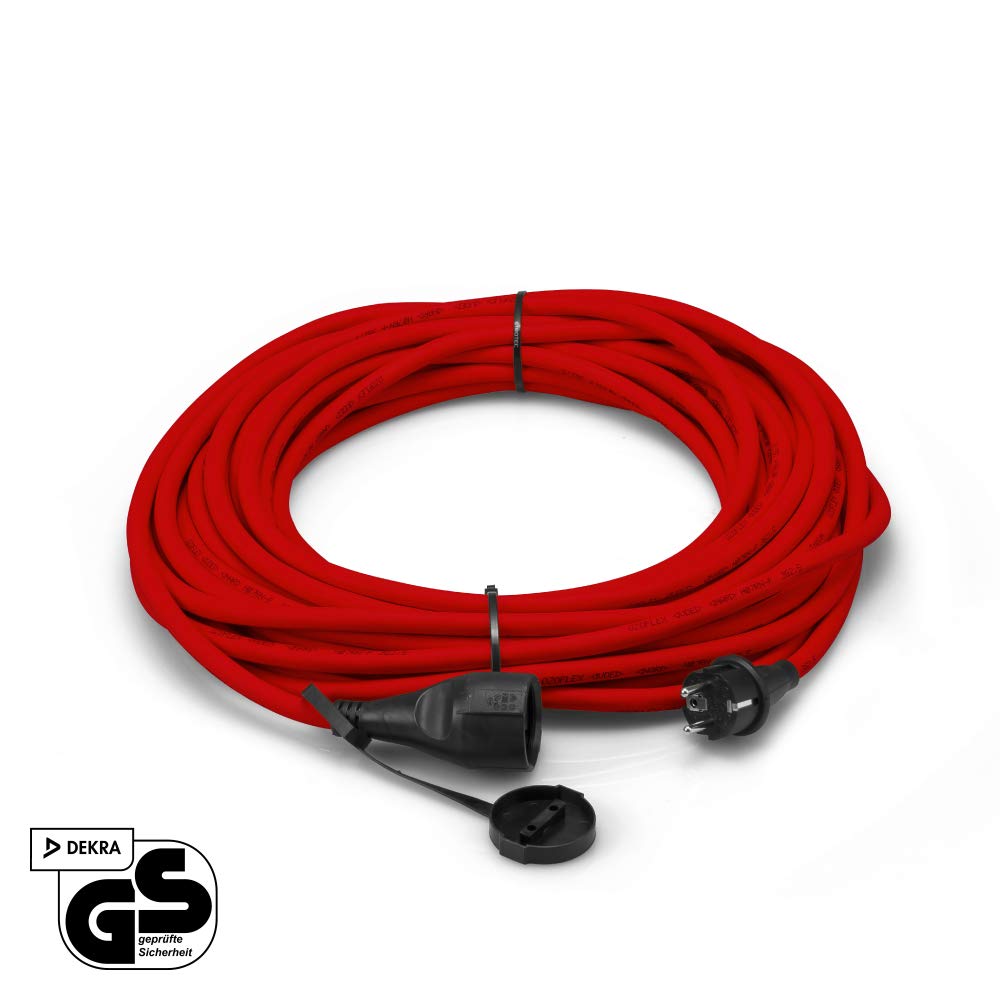 TROTEC Verlängerungskabel (25m Kabel in rot, für den Einsatz im Innen- und Außenbereich IP44, einsetzbar bis -35 °C)
