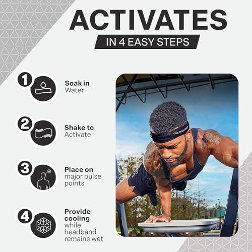 Image of COLD FACTOR Cooling Headband for Women and Men - UPF 50+ Advanced Evaporative Comfort, Instant Cooling Sweatband for Outdoor Sports, Fitness, Yoga, Hiking, Running, and Workout