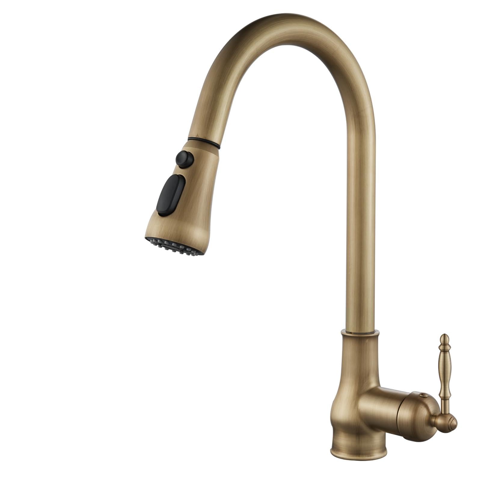 OUGOO Kitchen Tap with Pull Out Spray, Antique Kitchen Mixer Tap โ image 1