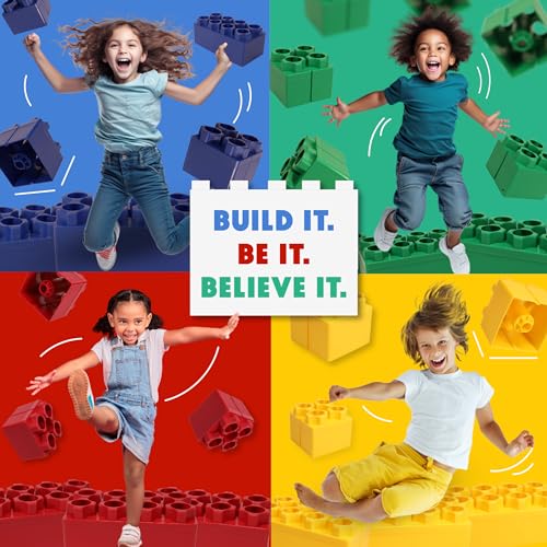 Big Blocks for Kids Ages 4-8 — Indoor & Outdoor Blocks for Kids Games — Large Building Blocks (192 pc) Jumbo Set