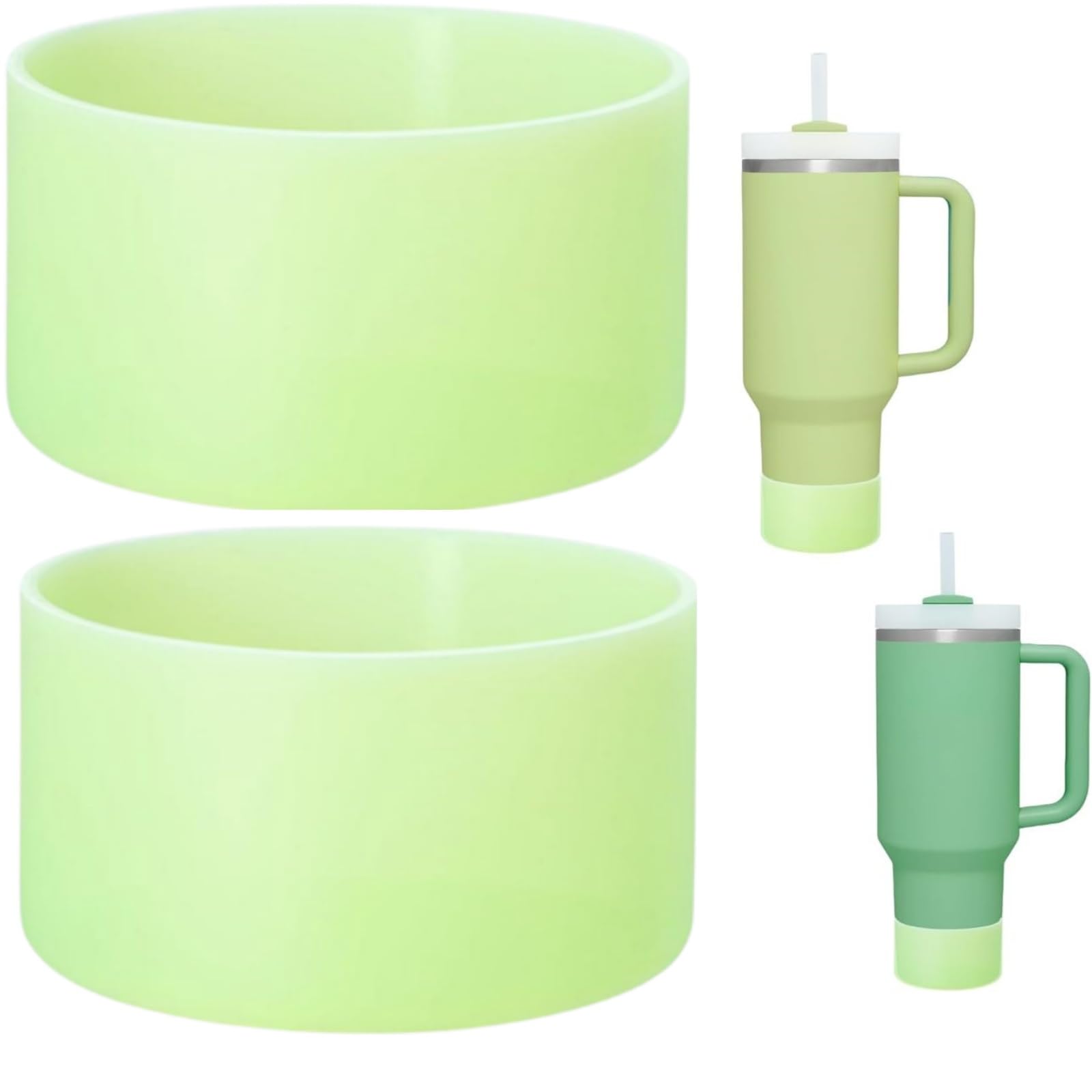 VGHNQ Stanley Cup Tumbler Sleeve, Silicone Boot for 30oz 40oz, Clear Citron, 2 Pack