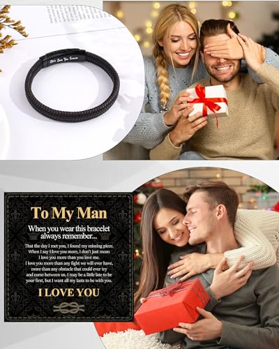 Pulsera de cuero YELUWA para hombre miniatura 5