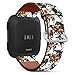 Mingdao Compatible with Fitbit Versa 2 / Versa / Versa Lite / Versa SE Patterned Leather Replacement Band (Beautiful Galloping Horses-02)