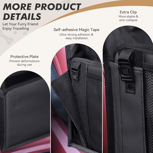 Looxmeer Hunde Autositz Extra Stabiler für Kleine Mittlere Hunde, Auto Hundesitz mit Verstärkte Wände und Sicherheitsgurte, Wasserdicht Hundeautositz für Rück- und Vordersitz, Schwarz