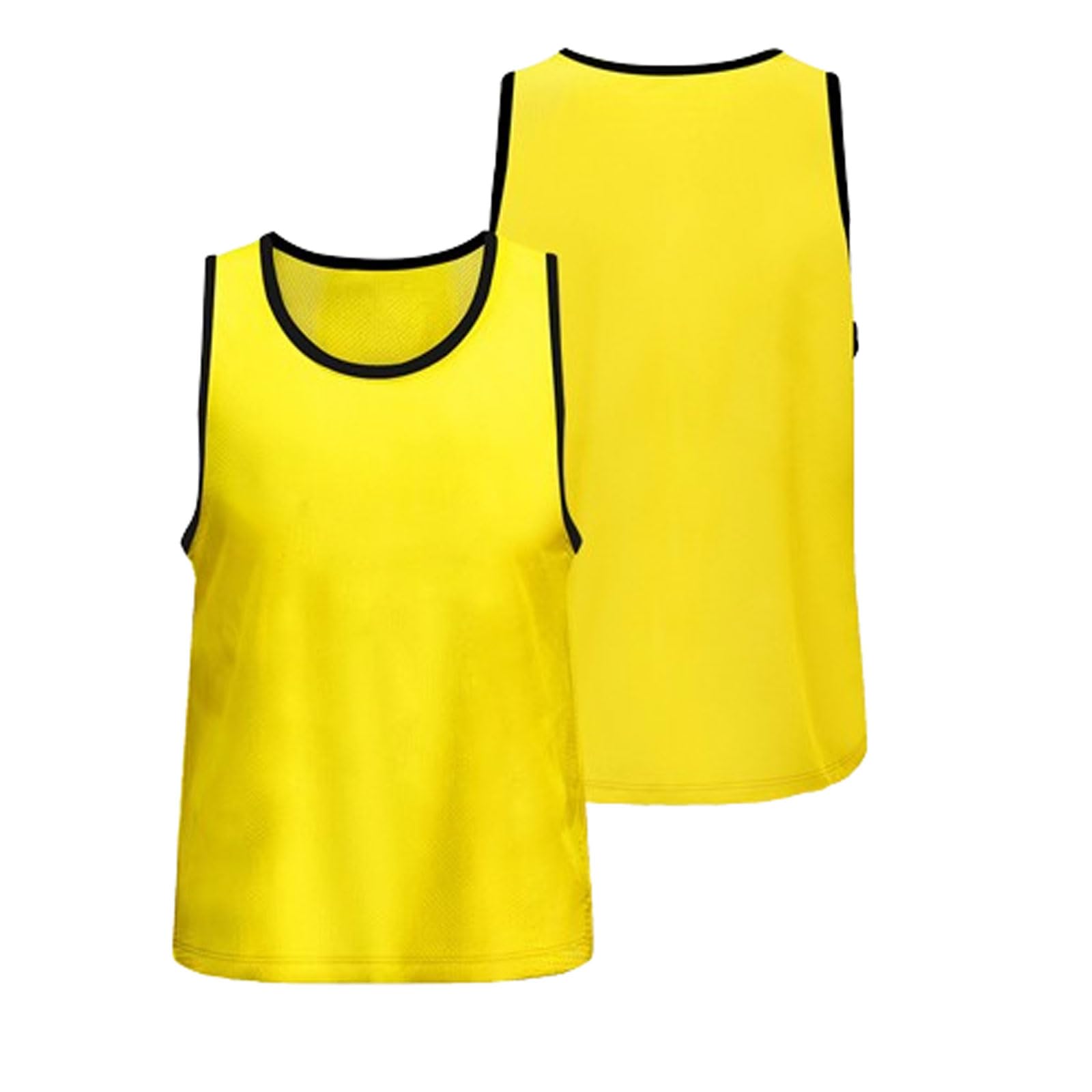 Set Of 3 Football Referee Vests - Bright Yellow & Black Pinnies For Linemen, Adults (27.5x18.5 Inches)