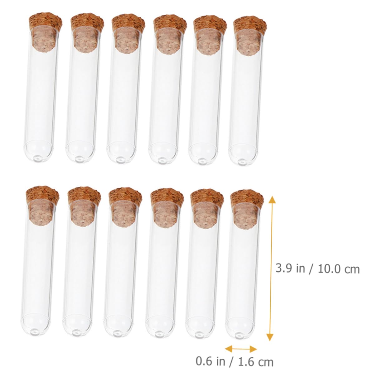 BELLIFFY 50pcs Plastic Test Tube Acrylic Chemical Tube Little Bottles Liquids Containers Experiment Accessory Sample Vial Small Storage Bottles Science Experiment Vial with Cork Test Tubes