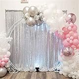 7FTX7FT Silver Sequin Backdrops, Silver Sequin Fabric, Wedding Backdrops, Christmas Decoration, Sequin Curtains, Drape, Sequin Panels, Blush Home Decor
