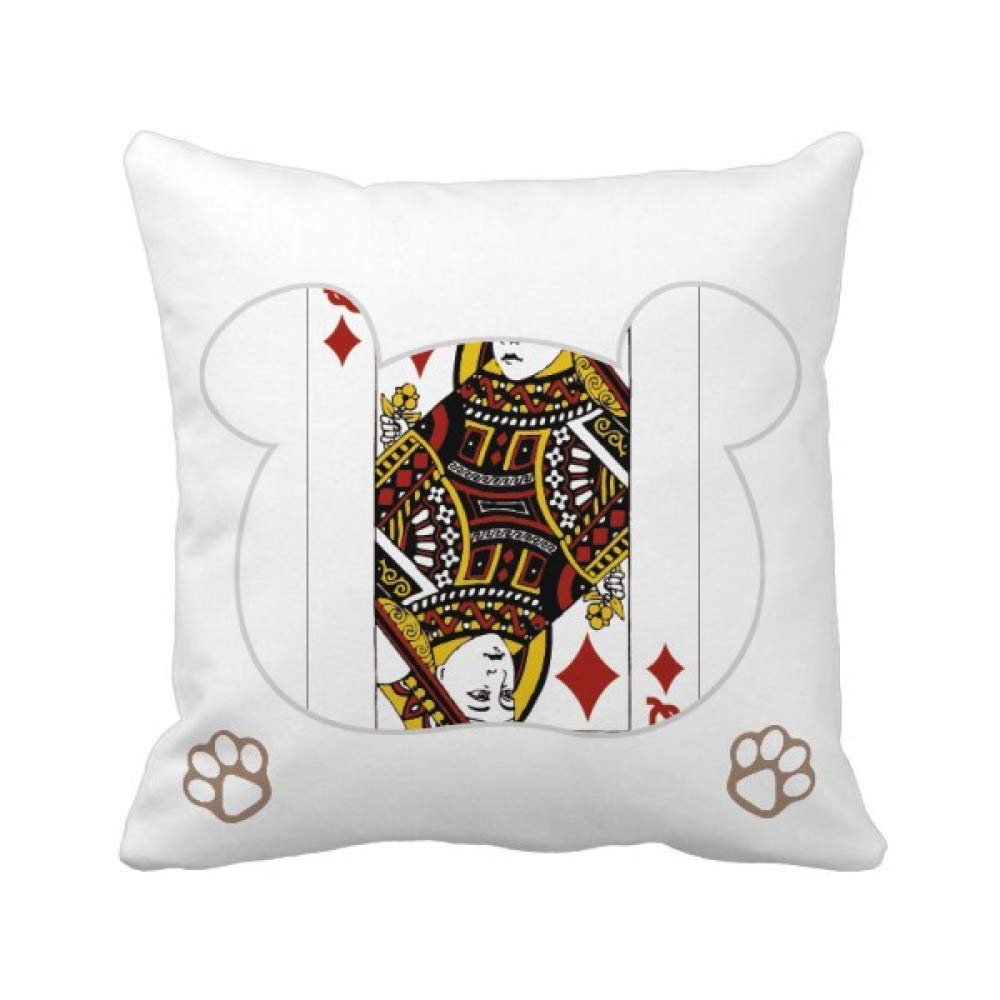 Housse de coussin carrée ours Diamond Q textile canapé lit