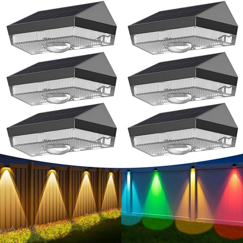 Anmossi Luces Solares para Exteriores,6 Piezas Luces Solares Jardin Impermeable,10 Colores de Luz,Blanco Cálido,Blanco Frío y RGB,Luces Jardin LED Exterior, para Escalones,Vallas,Patios,Terrazas