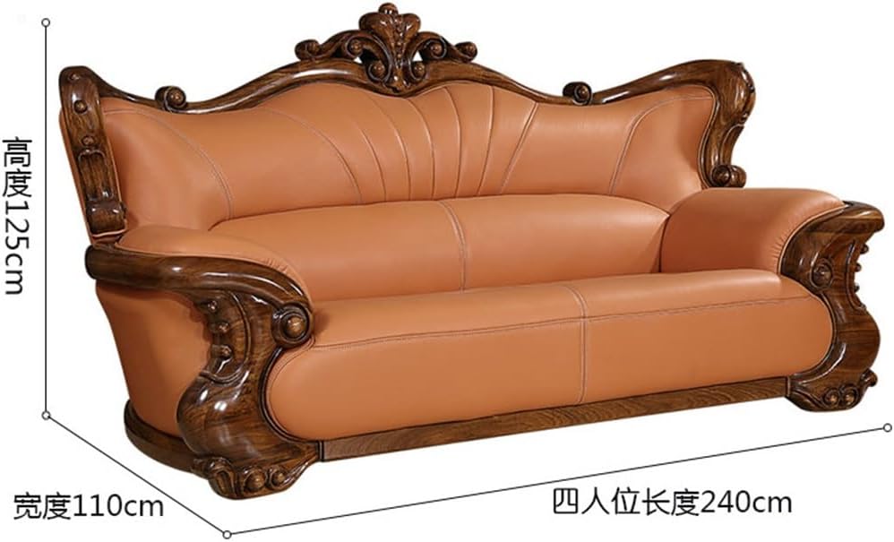Ebony Wood Sofa Skeleton Combination Living Room European Carving Villa Furniture