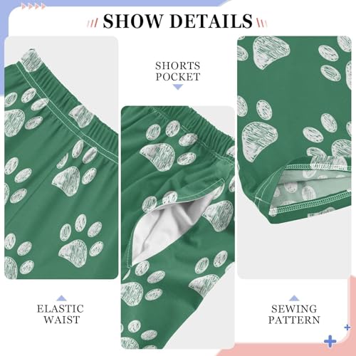 Dog Paw Print Happy St Patrick's Day Boys Long Pants Soft Trousers Elastic Waist Kids Lounge Bottoms with Pockets S-XL4