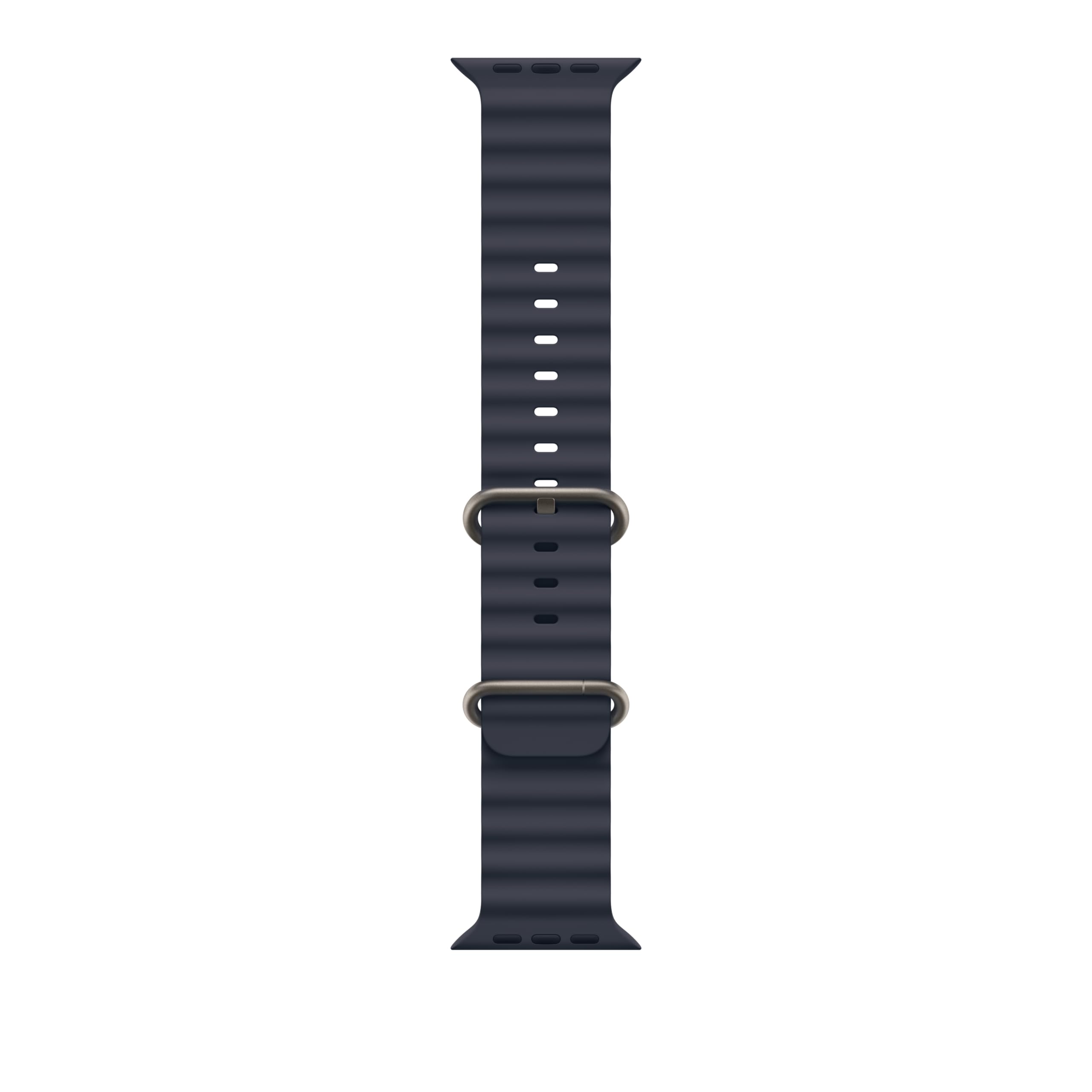 Photo 1 of Apple Watch Band - Ocean Band (49mm) - Navy with Natural Titanium Finish - Regular
