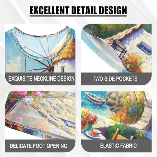 Seaside Cottage Blue Pajama Set Short Sleeve Pajamas Shorts Sets Cotton Soft Loungewear Sleepwear 5Y4