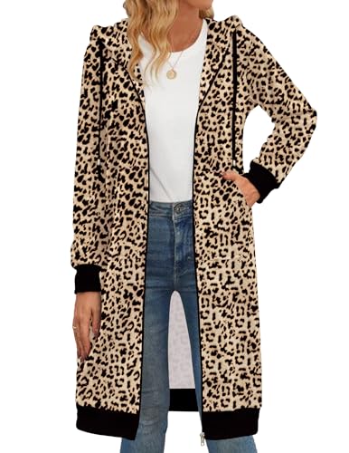 Zeagoo Women's Zip Up Hoodies Oversized Fleece Long Tunic Sweatshirts Casual Long Sleeve 2024 Fall Hoodie Jacket Coat
