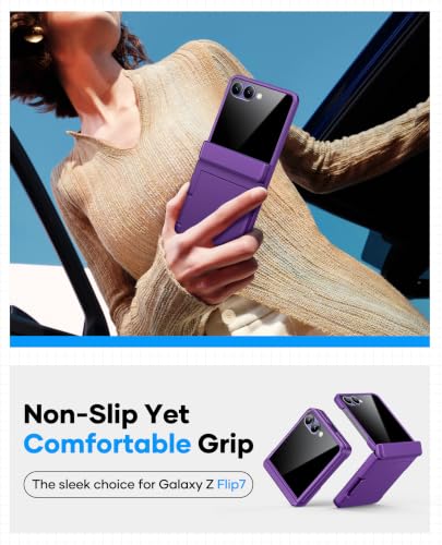 Image of ASAFCASE for Flip 7 Case Wallet with Privacy Screen Protector, Dark Purple
