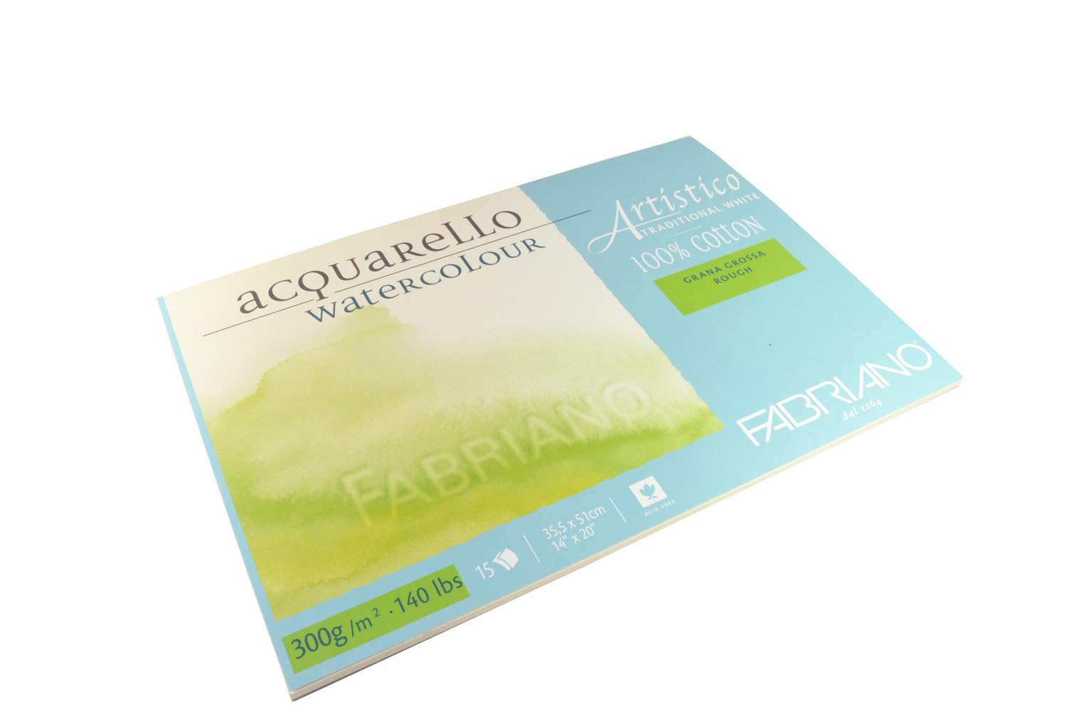 Unbekannt Fabriano Artistico Bianco – Block 35,5 X 51 – 300 G – 15 Fogli – Panno
