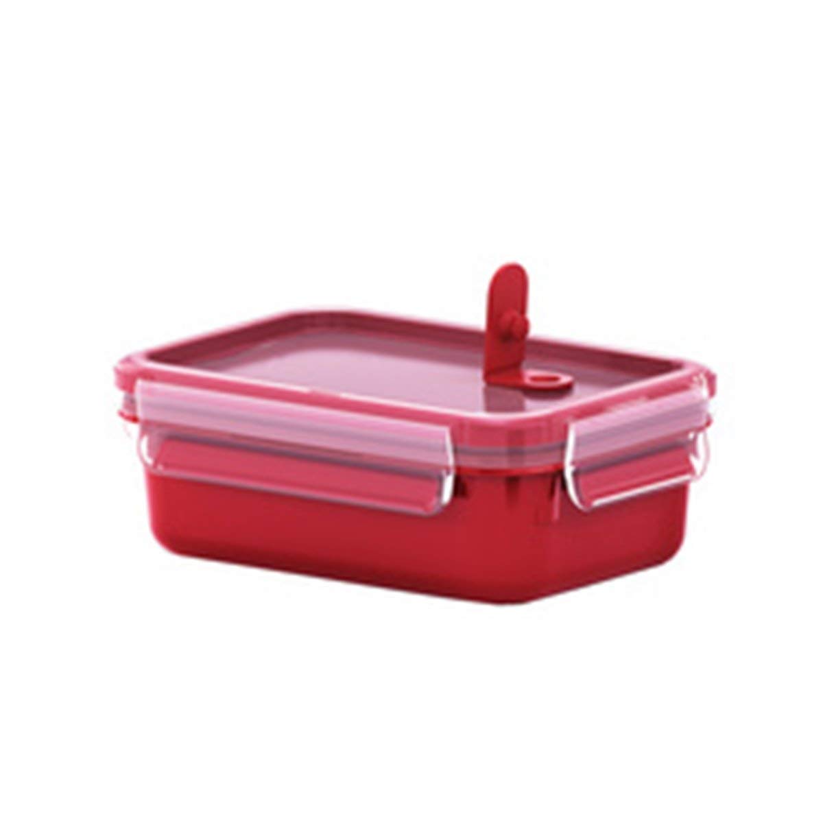 Emsa Mikrowellendose Clip & Micro 517776 | Mikrowellenventil | 1,2 L | Lunchbox | Integrierte Maßeinteilung | Made In Germany | Rot/ Transparent