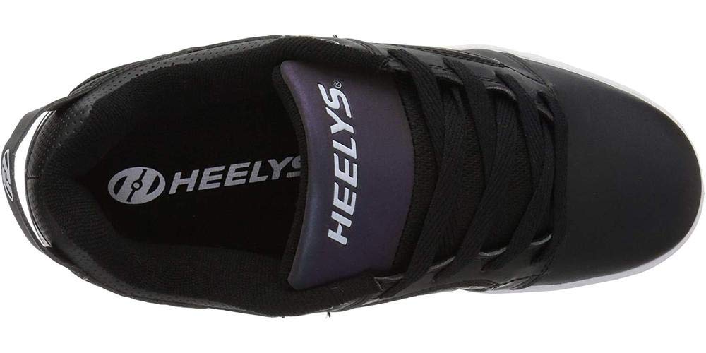 HEELYS Girls Tennis Shoe, Black Reflective/Black, 7 Big Kid