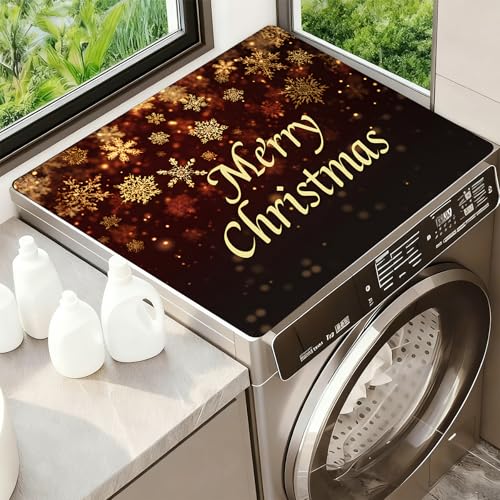 Image of Washer Dryer Top Cover Mat, Non-Slip Laundry Room Decor, Laundry Room Kitchen Appliance Decor Protector Size 23.6x19.7in