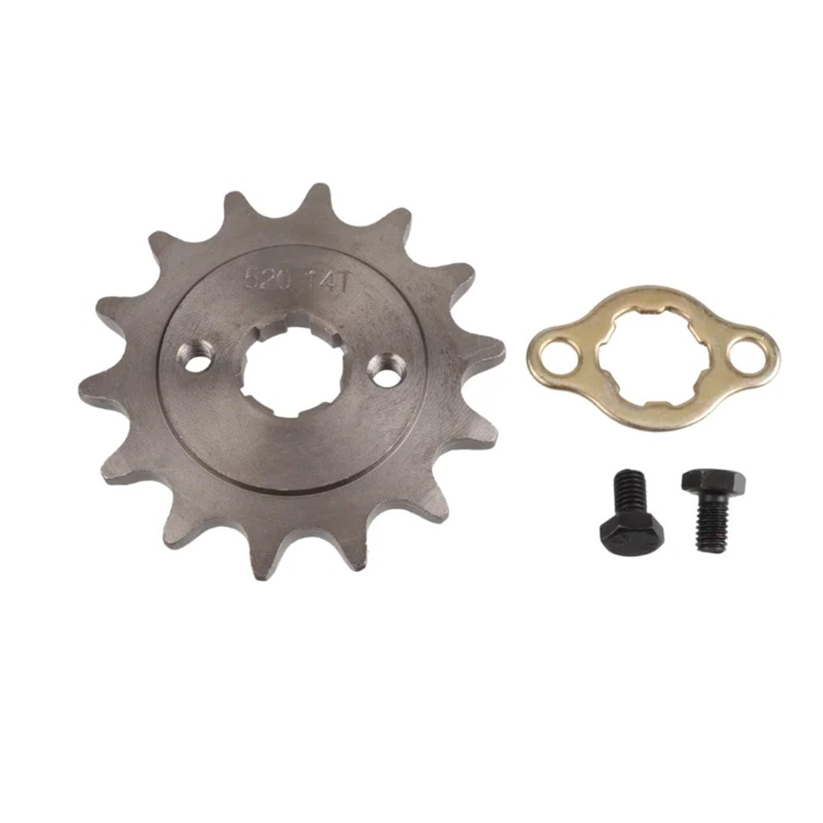 EJUOYO Chain Sprocket 520-20mm 10T 11T 12T 13T 14T 15T 16T 18T 19T 20T 21T 22T Tooth Front Engine Sprocket Chain(520-20MM-14T)