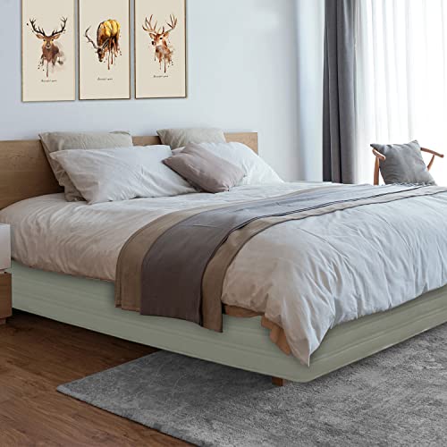 Bettvolant aus Polyester-Mischgewebe, gesteppt, zum Aufhängen, ultraweich, staubdicht, Knitter- und lichtbeständig, staubfrei, 35,6 x 202,4 cm (Leinen-King-Size) - Image 3