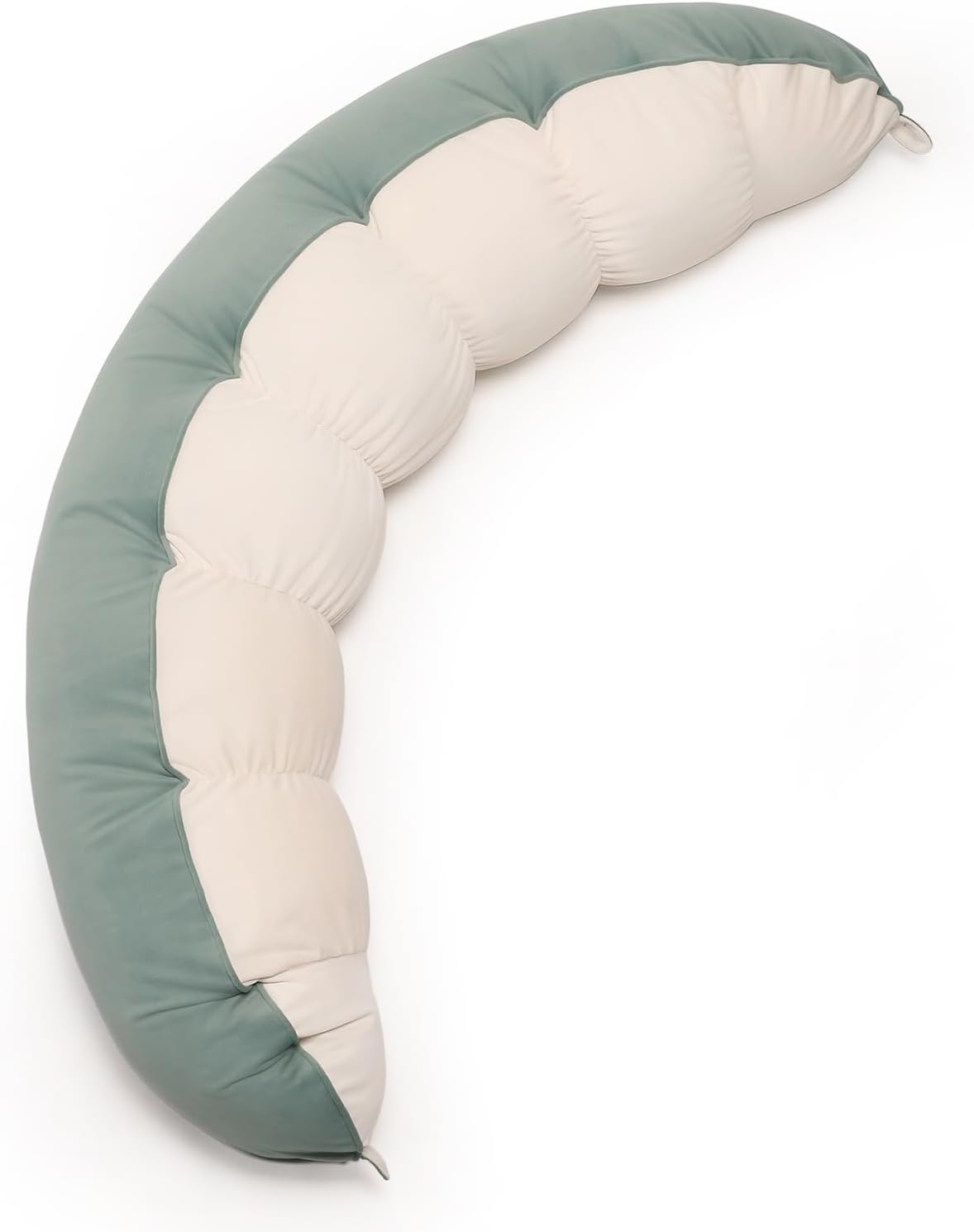 Peallow – Long Round Body Pillow for Adults, Bolster Pillow for Sleeping, Soft and Supportive Pillows for Sleeping & Lumbar Support Green-white 47"