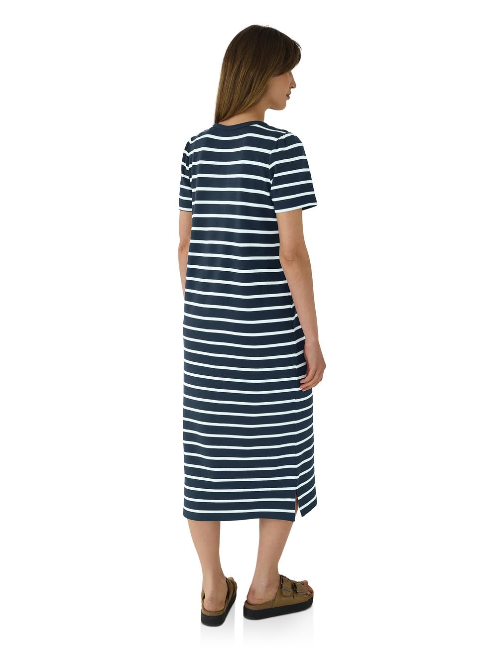 Street One Studio Damen 1409282 Midi-Kleid mit Puffärmeln und Streifen (1er Pack)