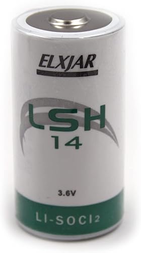 Miniatura 3 de elxjar Paquete de 2 baterías ER26500M de cloruro de tionilo de litio y 6.5Ah LSH14 de tamaño C
