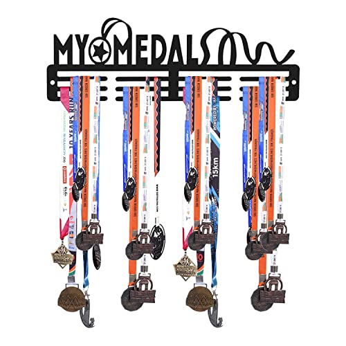 Medal-Holder-Display-Hanger-Rack-Medals-Black-Medal-Holder-Wall-Mount-Running-Medal-Frame-Holds-Upto-24-30-Medals-by-Sehaz-Artworks