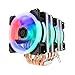 Chłodnica komputerowa Cooler CPU 6 Tropical RGB wentylator 4PIN 90mm CPU wentylator do komputera LGA775 / 115X / 1366 AM2 / AM3 / AM4