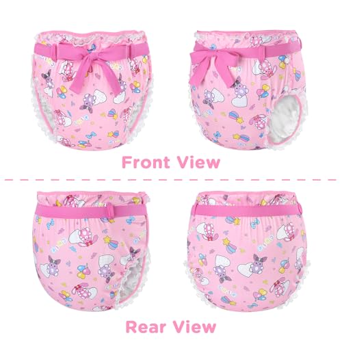 Image of Littleforbig Silky Adult Ribbon Omutsu Diaper Wrap Cover Washable Adjustable Reusable Waterproof - Baby Usagi & Bella Pattern S