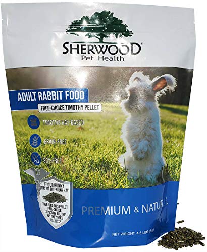Sherwood Pet Health Adult Rabbit Food Timothy Hay Free-Choice 4.5lbs Hay-Based, Grain and Soy-Free for Better Digestion