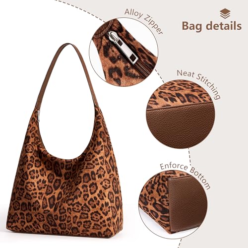 Image of KALIDI Casual Tote Bag Vegan Leather Hobo Zipper Work Bag Weekender Shoulder for Women Shoulder Travel Purse