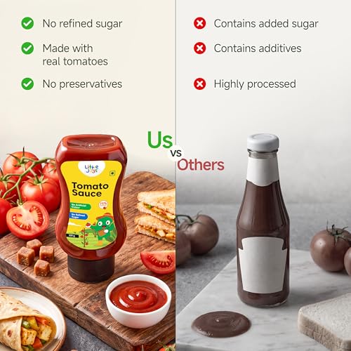 Image of Little Joys Tomato Sauce Squeeze For Kids | No Refined Sugar, No Added Preservatives, No Chemicals | 100% Vegetarian | Tomato Ketchup With Jaggery | 320gm (Pack of 2)