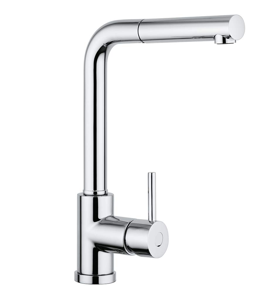 Miscelatore Plados monocomando VEMIXEXTL CROMO con canna a 90° e doccia estraibile