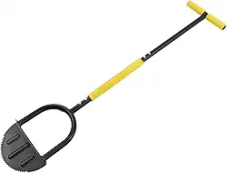 Luqeeg Aparador de grama manual, cortador de grama sem fio, cortador de dentes de serra de meia lua de 95 cm com aderência em T para paisagismo, calçadas, quintal, manutenção de grama