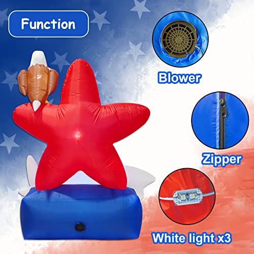 5.2Ft 4Th Of July Inflatable Decorations,Star American Flying Bald Eagle With Build-In Leds,Blow Up Yard Decoration Patriotic Independence Day Inflatables For Party Indoor, Outdoor, Lawn, Garden Decor #TOP3