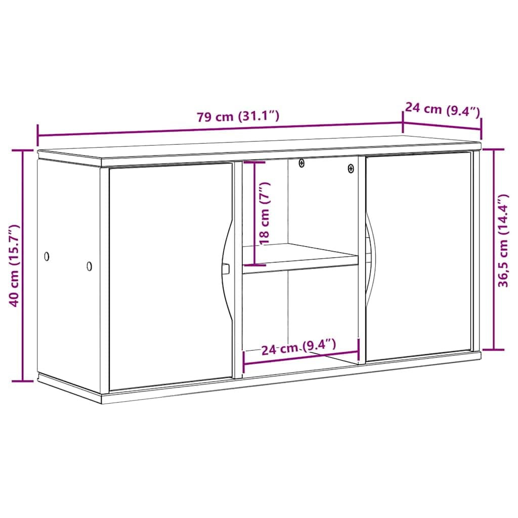 vidaXL Mueble de TV ODDA Madera Maciza de Pino 79x24x40 cm