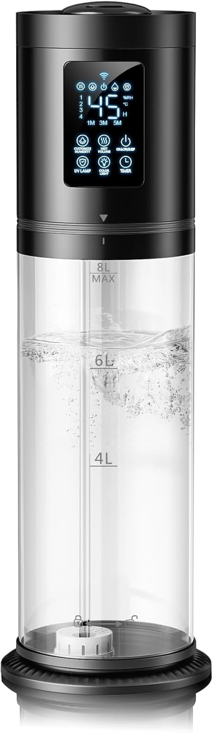 8L 2 1 Gal Humidifiers for Bedroom Large Room 4 Levels Cool Mist Humidifier with Clear Tank 7