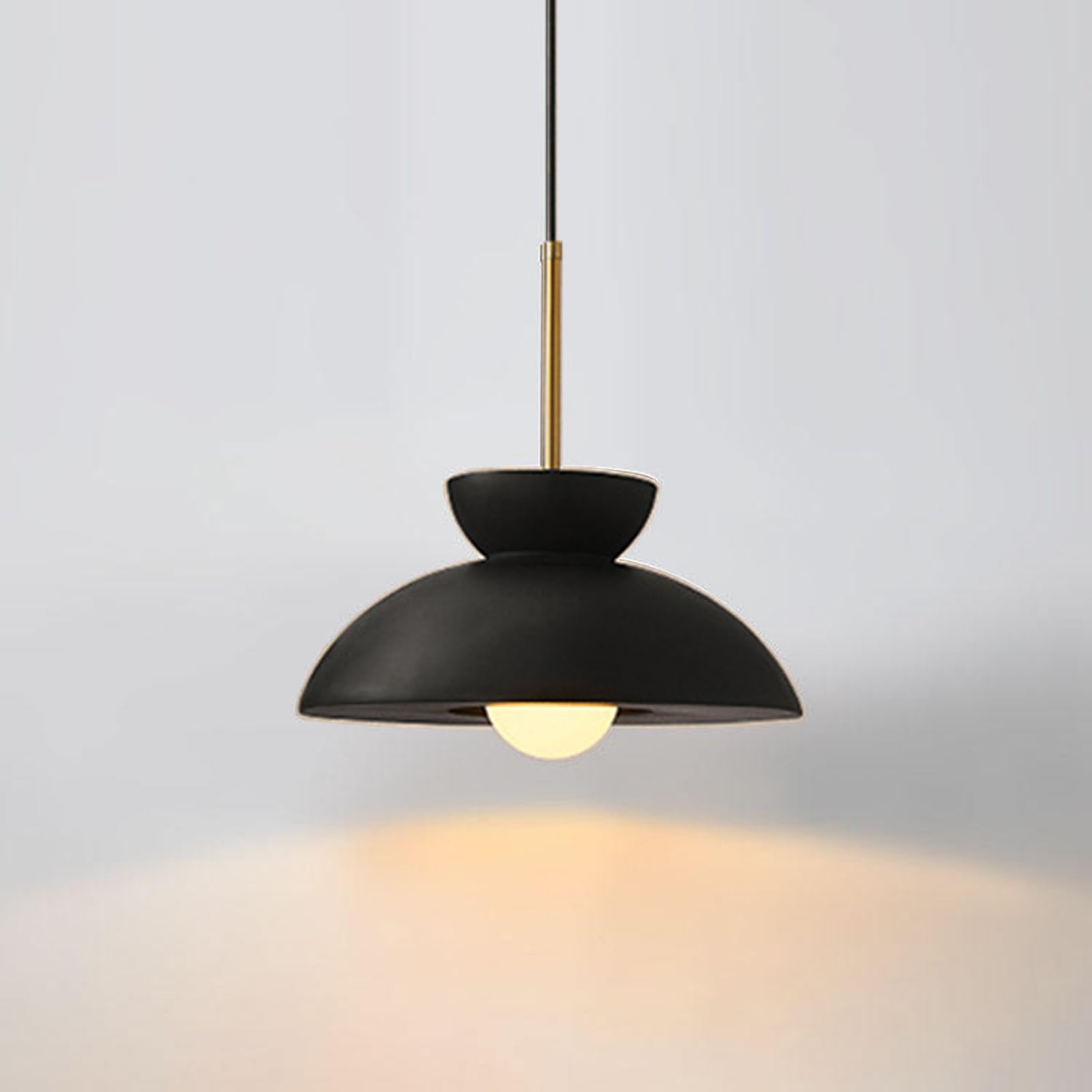 Abat-jour en résine noire de 34 cm pour suspension moderne E27 au plafond de chambre