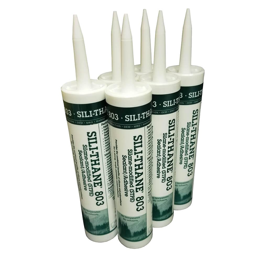 ENPAC Sili-Thane 803 Sealant, Case of 6, White, 30 Min Cure Time, Non-Foaming, Superior UV Resistance, Low Odor, Non-Corrosive, No Shrinkage, Paintable