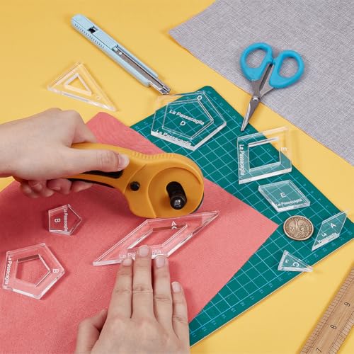 BENECREAT 10 Styles Geometric Quilting Template, Acrylic Intricate Sewing Machine Ruler - Image 3